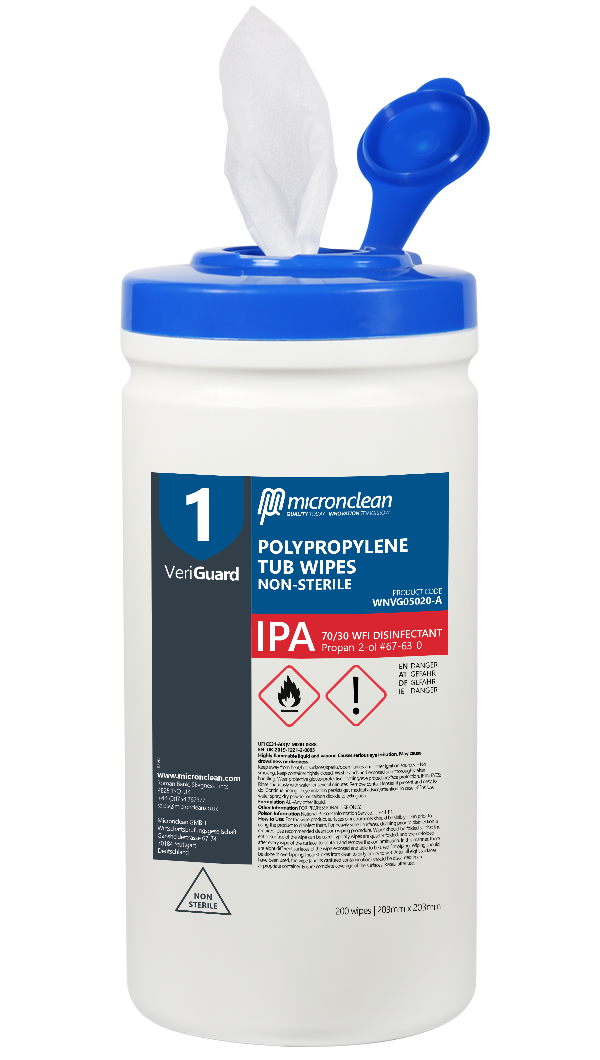 VeriGuard 1 - IPA Polypropylene Tub Wipe - Non-sterile