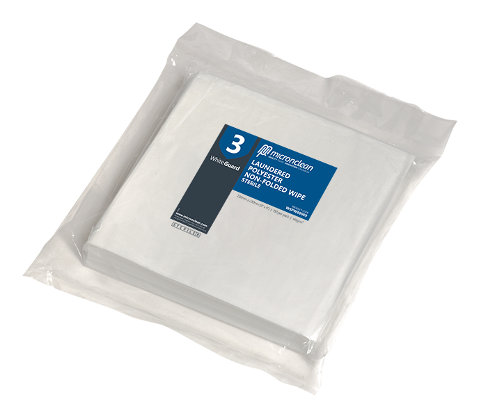 WhiteGuard 3 - Laundered Polyester Wipes - Sterile