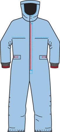 ESD Cleanroom Coverall with Integral Hood