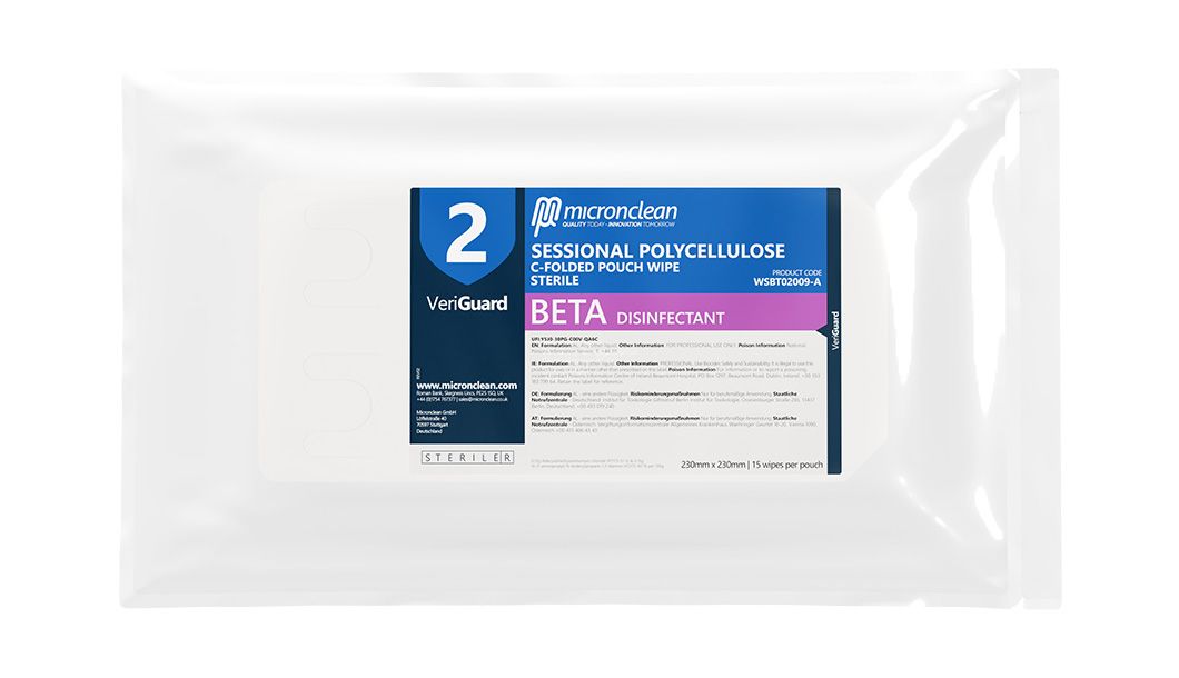 VeriGuard 2 - Beta Polycellulose C-folded Pouch Wipe - Sterile