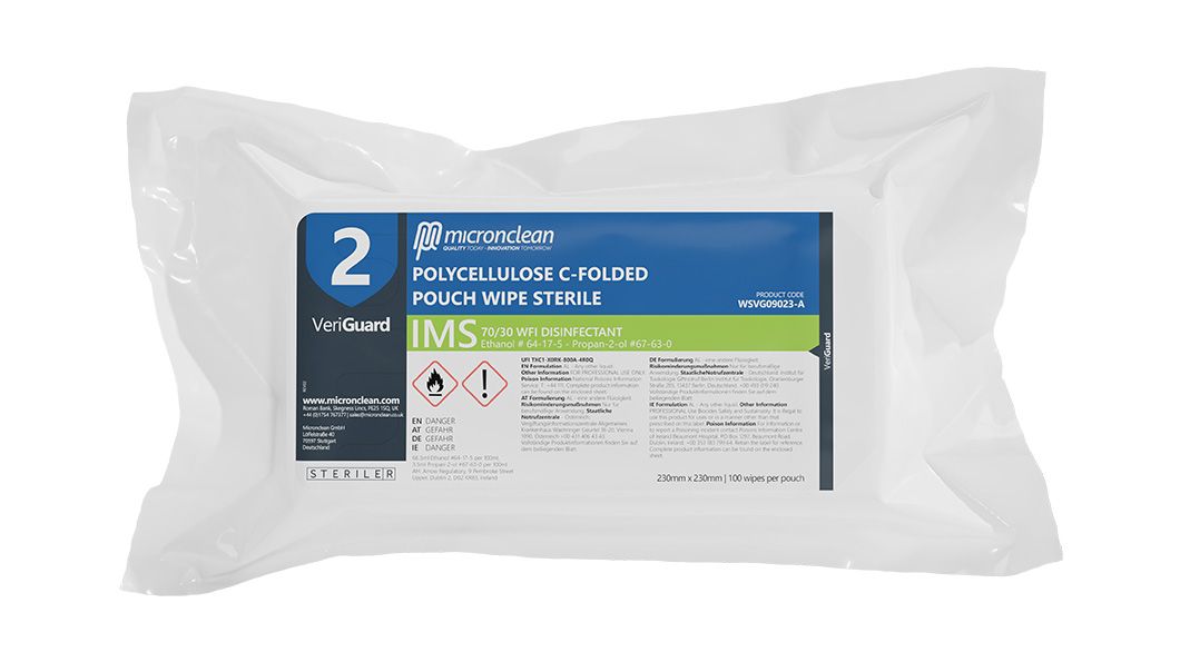 VeriGuard 2 - IMS Polycellulose C-folded Pouch Wipe - Sterile [ROW]