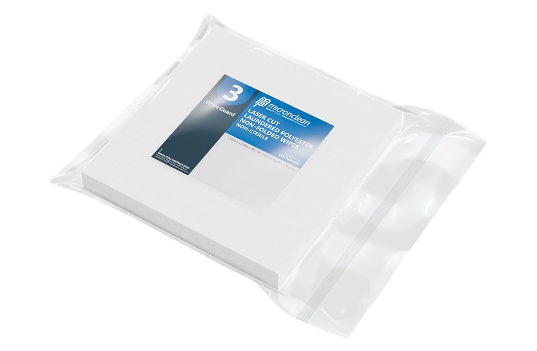 WhiteGuard 3 - Laser Sealed Laundered Polyester Wipes - Non-Sterile [IN]