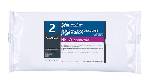 VeriGuard 2 - Beta Polycellulose C-folded Pouch Wipe - Sterile
