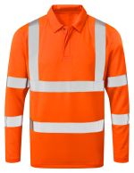 Unisex Polo Shirt Long Sleeve High Vis