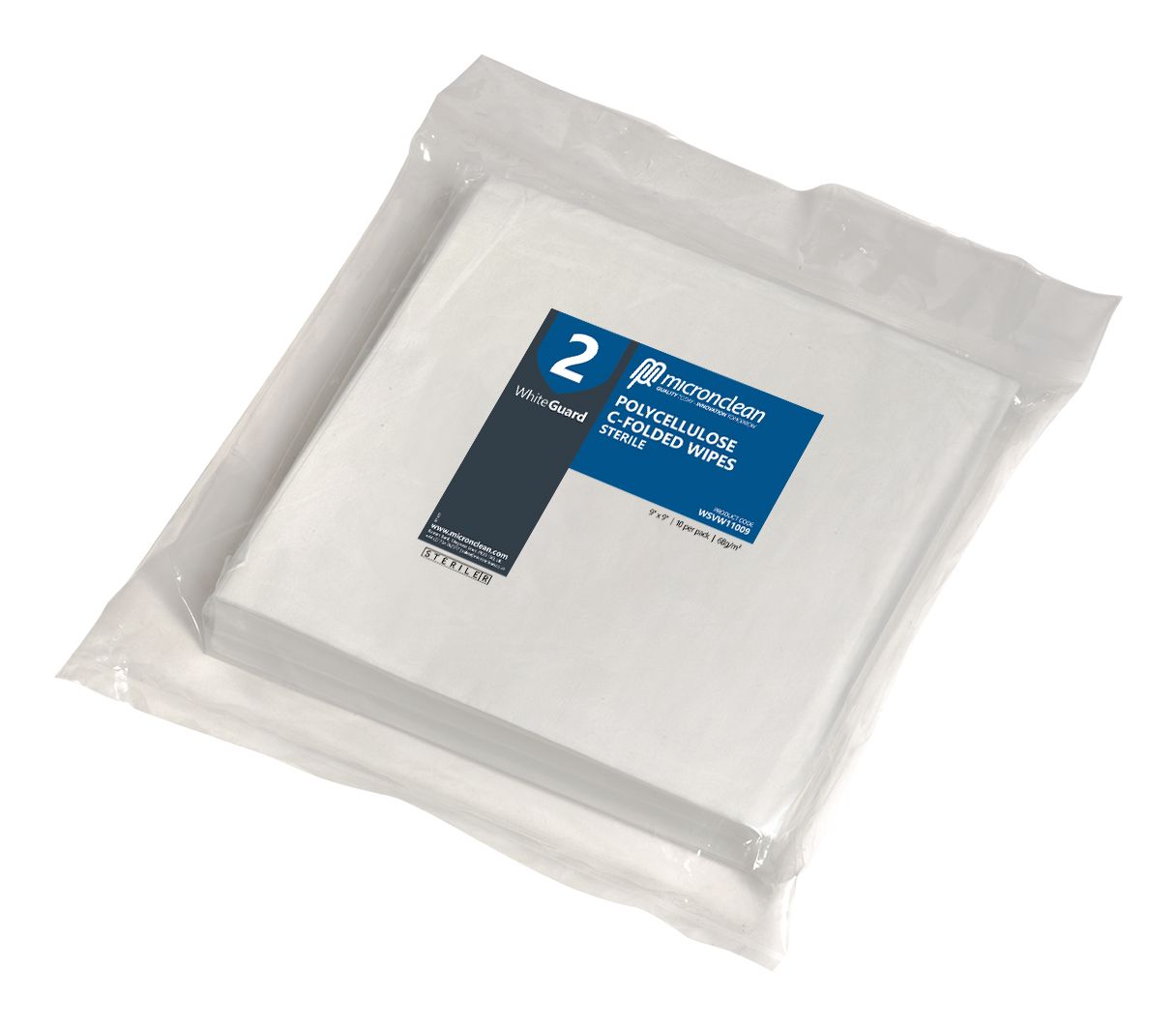 WhiteGuard 2 Polycellulose C-folded Wipes Sterile [IN]
